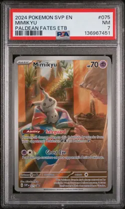 2024 POKEMON SVP EN-SV BLACK STAR PROMO #075 MIMIKYU PSA 7 - Image 1