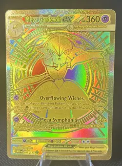 Pokemon TCG Mega Gardevoir EX Holo Gold Card 187/132 Mega Evolution - Image 1