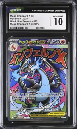 Mega Charizard X ex 023 CGC Gem Mint 10 Black Star Promo UPC Pokemon Card - Image 1