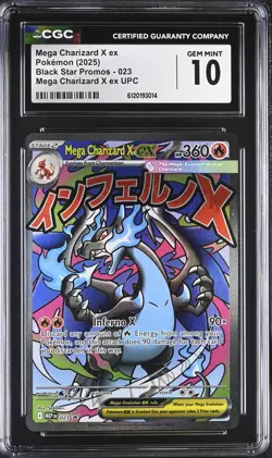 Mega Charizard X ex 023 CGC Gem Mint 10 Black Star Promo UPC Pokemon Card - Image 1