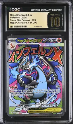 Mega Charizard X ex 023 CGC Pristine 10 Black Star Promo UPC Pokemon Card - Image 1