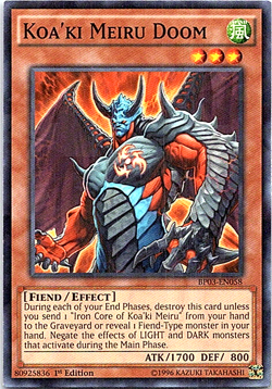 Koa'Ki Meiru Doom BP03-EN058 Yu-Gi-Oh! Card Light Play 1st Edition Shatterfoil - Image 1