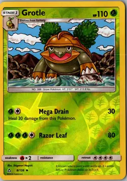 Grotle Reverse Holo 8/156 Uncommon SM05 SM - Ultra Prism LP-NM Pokemon Card - Image 1