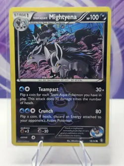 Pokemon TCG Team Aqua's Mightyena Double Crisis 18/34 Reverse Holo - Image 1