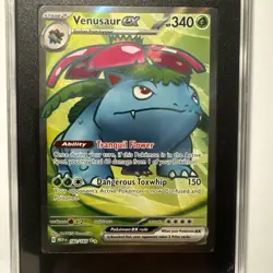 2023 Pokemon 151 #182 Venusaur EX Full ART SGC 10 Gem Mint - Image 3