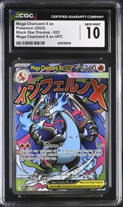Mega Charizard X ex 023 CGC Gem Mint 10 Black Star Promo UPC Pokemon Card - Image 1