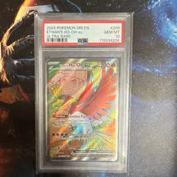 Pokemon Ethan's Ho-Oh ex Ultra Rare EX Holo PSA 10 209/182 Destined Rivals 2025 - Image 1