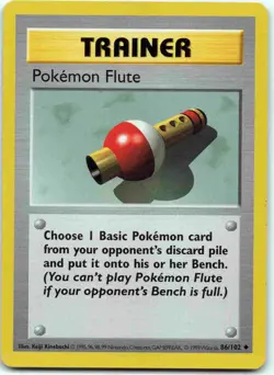 Pokemon Flute Uncommon Base Set (Shadowless) BSS Trainer Unlimited 086/102 1999 - Image 1