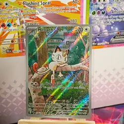 Pokemon TCG Meowth Phantasmal Flames 106/094 Illustration Rare - Image 1