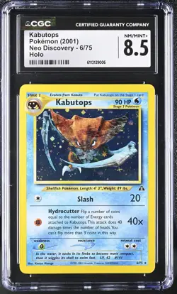 Kabutops Neo Discovery 6/75 Holo Rare Unlimited Pokemon 2001 CGC 8.5 NM/Mint+ - Image 3