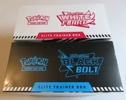 Pokemon TCG Scarlet & violet Black Bolt And White Flare ETB Set Factory Sealed! - Image 3
