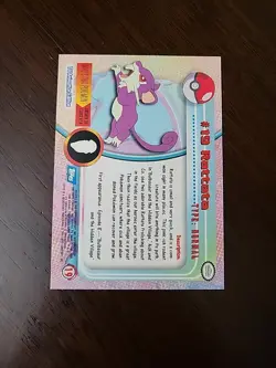 NM! BLUE Label Rattata #19 Topps Series 1 Pokemon TCG - Image 2