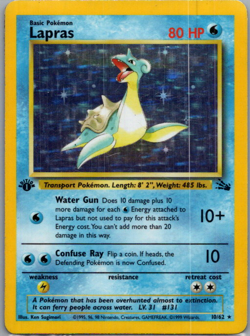 1999 Pokemon Fossil Lapras 1st Edition Holo #10/62 - Image 1
