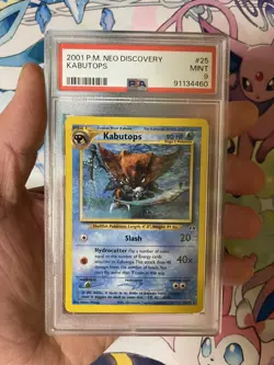 2001 Pokemon Unlimited Kabutops Non Holo Rare - Neo Discovery 25/75 PSA 9 MINT - Image 1