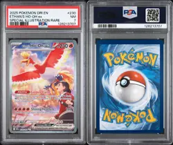 Pokemon Destined Rivals Ethan’s Ho-Oh EX SIR 230/182 PSA 7 - Image 3