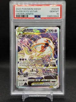 2023 POKEMON SWORD & SHIELD CROWN ZENITH #GG46 FULL ART/DEOXYS VSTAR PSA 10 - Image 1