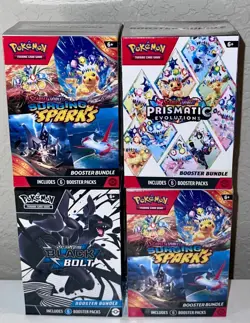 Pokemon Booster Bundle Lot Prismatic Evolutions, Surging x2, Black Bolt NEW - Image 1