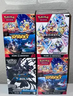 Pokemon Booster Bundle Lot Prismatic Evolutions, Surging x2, Black Bolt NEW - Image 5