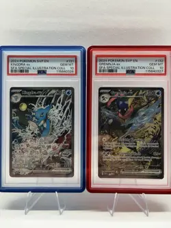 Sequential PSA 10 Kingdra EX #131 Greninja EX #132 Pokemon Shrouded Fable Promo - Image 1