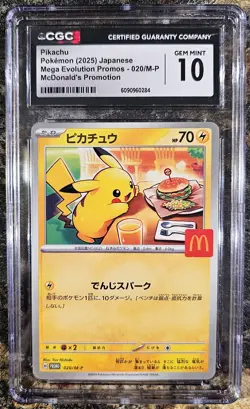 Pokemon 2025 Japanese McDonald's Promo Pikachu 20/M-P CGC 10 GEM MINT - Image 1