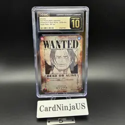 CGC PRISTINE 10 Shanks OP09-004 Wanted Emperors in the New World ONE PIECE Card - Image 1