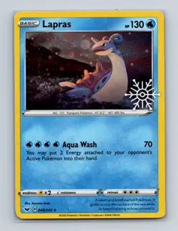 Lapras 049 Pokemon Holiday Snowflake Stamped Cosmos Holo Promo Card NM+ - Image 1
