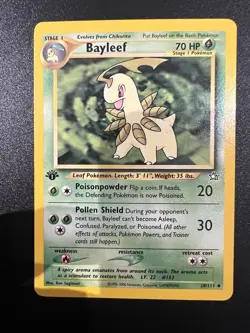 Bayleef 28/111 Neo Genesis 1st Edition 2000 Pokemon Card Uncommon NM - Image 1