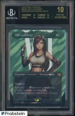 2025 Final Fantasy Borderless Surge Foil #0536 Tifa Lockhart BGS 10 BLACK LABEL - Image 1