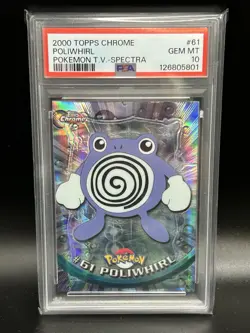 POLIWHIRL Pokemon Cad - 2000 Topps Chrome - #61 - Pokemon T.V. Spectra - PSA 10 - Image 1