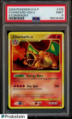 2008 Pokemon D & P Stormfront #103 Charizard Holo PSA 9 MINT - Image 1