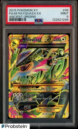 2015 Pokemon XY Ancient Origins #98 FA Rayquaza EX PSA 9 MINT - Image 1