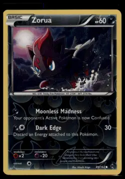 Pokemon - Zorua (89) XY - BREAKthrough #89/162 - Reverse Holo NM - Image 1