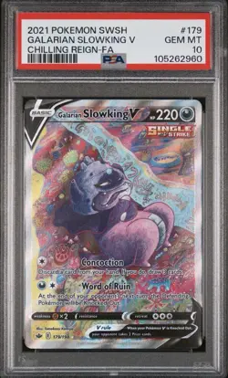 Galarian Slowking V Alternate Full Art 179/198 Pokemon Chilling Reign PSA 10 - Image 1