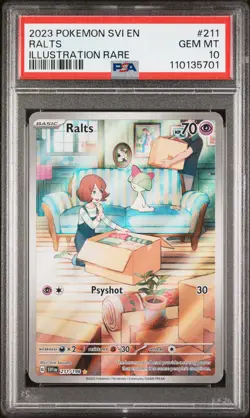 2023 POKEMON SVI EN-SCARLET & VIOLET ILLUSTRATION RARE #211 RALTS PSA 10 - Image 1