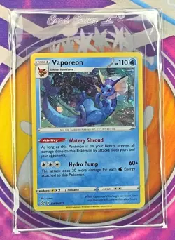 🔥2020 Pokemon VAPOREON Black Star Promo COSMOS HOLO #SWSH072 HD GALAXY SWIRL📈 - Image 4