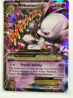 MEGA Mewtwo EX 64/162 ULTRA RARE XY Breakthrough Pokemon HOLO NM 2015 M - Image 1