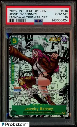 2025 One Piece OP-12 EN Manga Alternate Art #118 Jewelry Bonney PSA 10 GEM MINT - Image 1