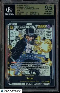 2023 One Piece Kingdoms of Intrigue #OP04083 Sabo Manga Art SR BGS 9.5 - Image 1