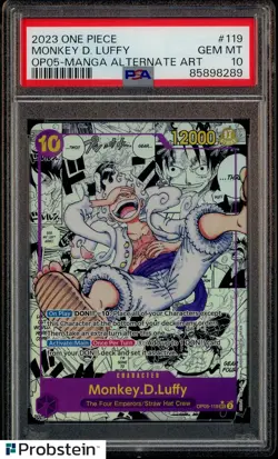 2023 One Piece OP05 Manga Alternate Art #119 Monkey D. Luffy PSA 10 GEM MINT - Image 1