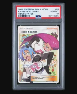 2019 Pokemon Jessie & James Full Art Hidden Fates Card 68/68 PSA 10 Gem MT - Image 1