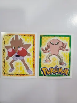 Merlin Sticker Hitmonchan Hitmonlee Vintage Pokemon Set 106 107 - Image 1