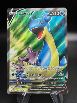 Pokemon Sword & Shield Base Set LAPRAS V Full Art Ultra Rare #189/202 - Image 1