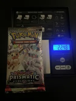 EXTREMELY HEAVY! 22.48g Prismatic Evolutions Pokemon Sealed Booster Pack New - Image 1