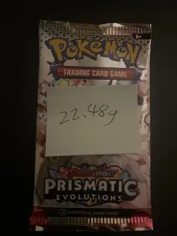 EXTREMELY HEAVY! 22.48g Prismatic Evolutions Pokemon Sealed Booster Pack New - Image 3