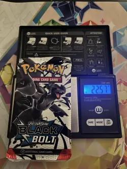 Heavy! 22.57g Pokemon TCG SV 10.5 Black Bolt Booster Pack Sealed! - Image 1