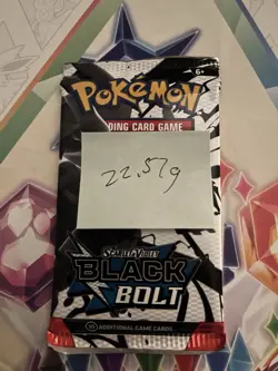 Heavy! 22.57g Pokemon TCG SV 10.5 Black Bolt Booster Pack Sealed! - Image 2