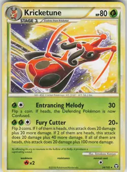 Pokemon Kricketune 24/102 Triumphant Rare NM - Image 1