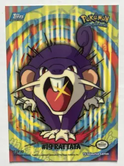 2000 Topps Pokemon TV Animation Series 2 Rattata #19 Sticker Puzzle Piece 9/10 - Image 1