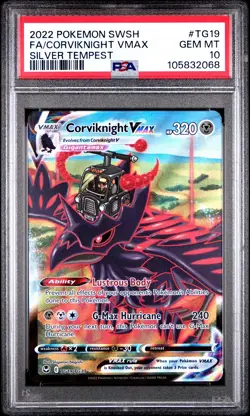 Pokemon PSA 10 Corviknight VMAX Ultra Rare TG19/TG30 2022 Silver Tempest - Image 1