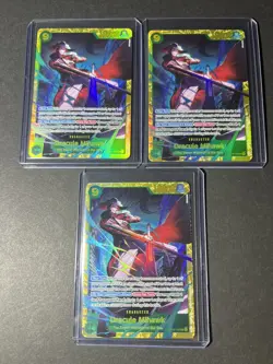 One Piece TCG 3x Dracule Mihawk SEC OP-14 119 PLAYSET ENGLISH - Image 1